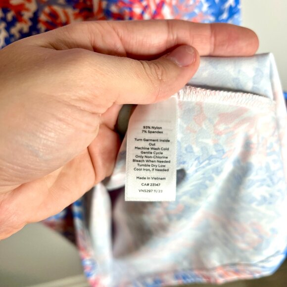 Talbots Effortless Jersey Shift Dress in Dynamic Coral Print Nautical Coastal M - Picture 5 of 6